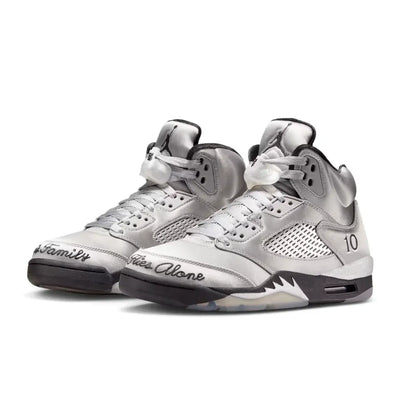 AJ 5 Wings Medium Grey Metallic Silver