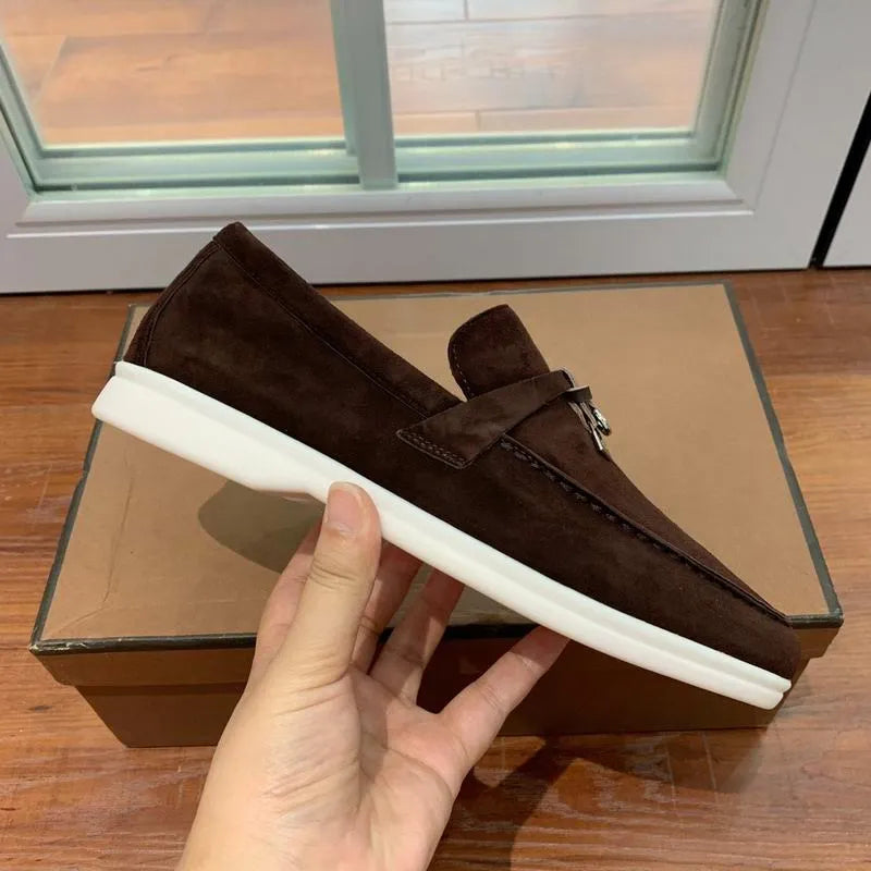 LRP Summer Walk Loafers – Dark Brown Suede (Metal Detail)