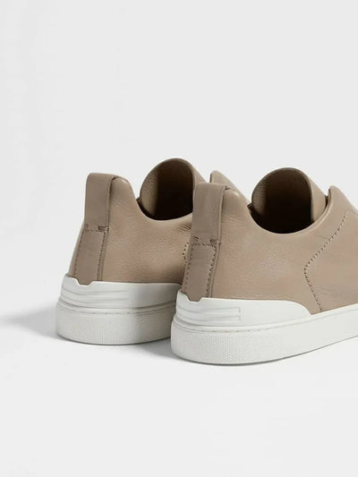 ZGN Triple Stitch Leather Sneakers – Taupe