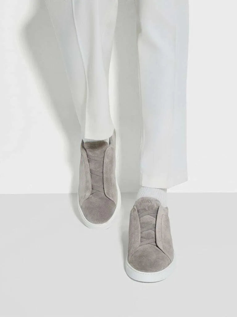 ZGN Triple Stitch Grey Suede Sneakers