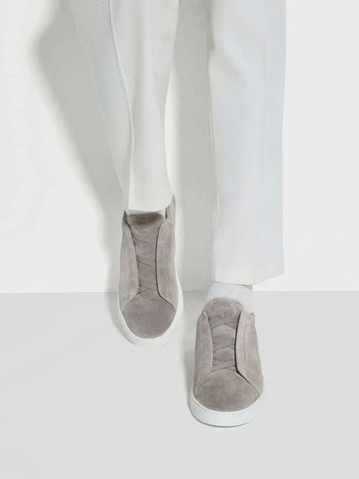 ZGN Triple Stitch Grey Suede Sneakers