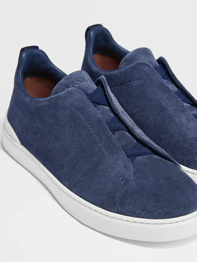 ZGN Triple Stitch Navy Suede Sneakers