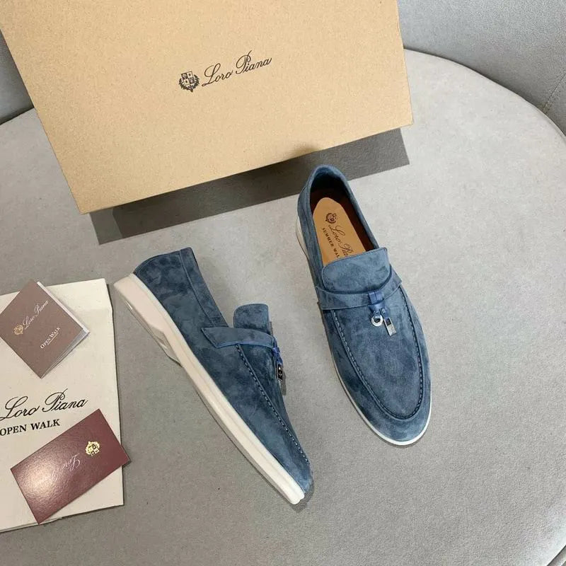LRP Summer Walk Loafers – Blue Suede (Metal Detail)