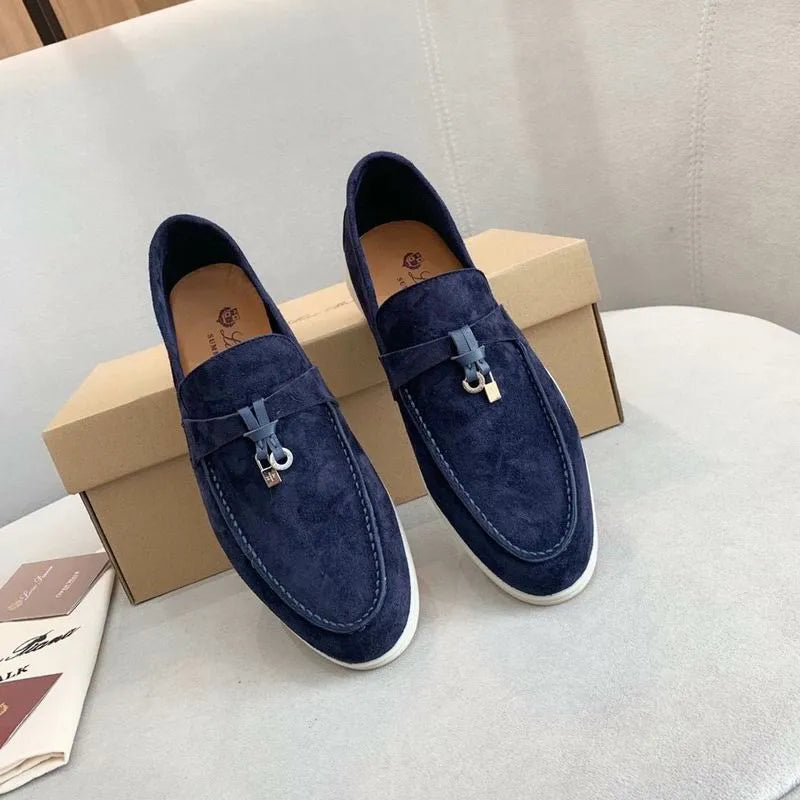 LRP Summer Walk Loafers – Navy Suede (Metal Detail)