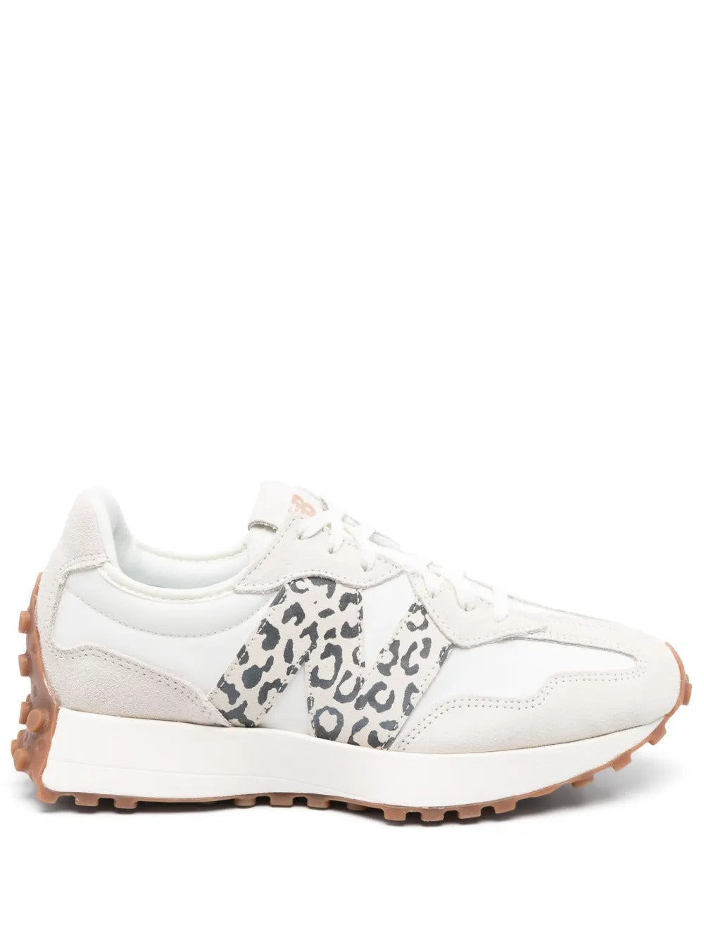 NB 327 - White/Light Beige/Leopard Print