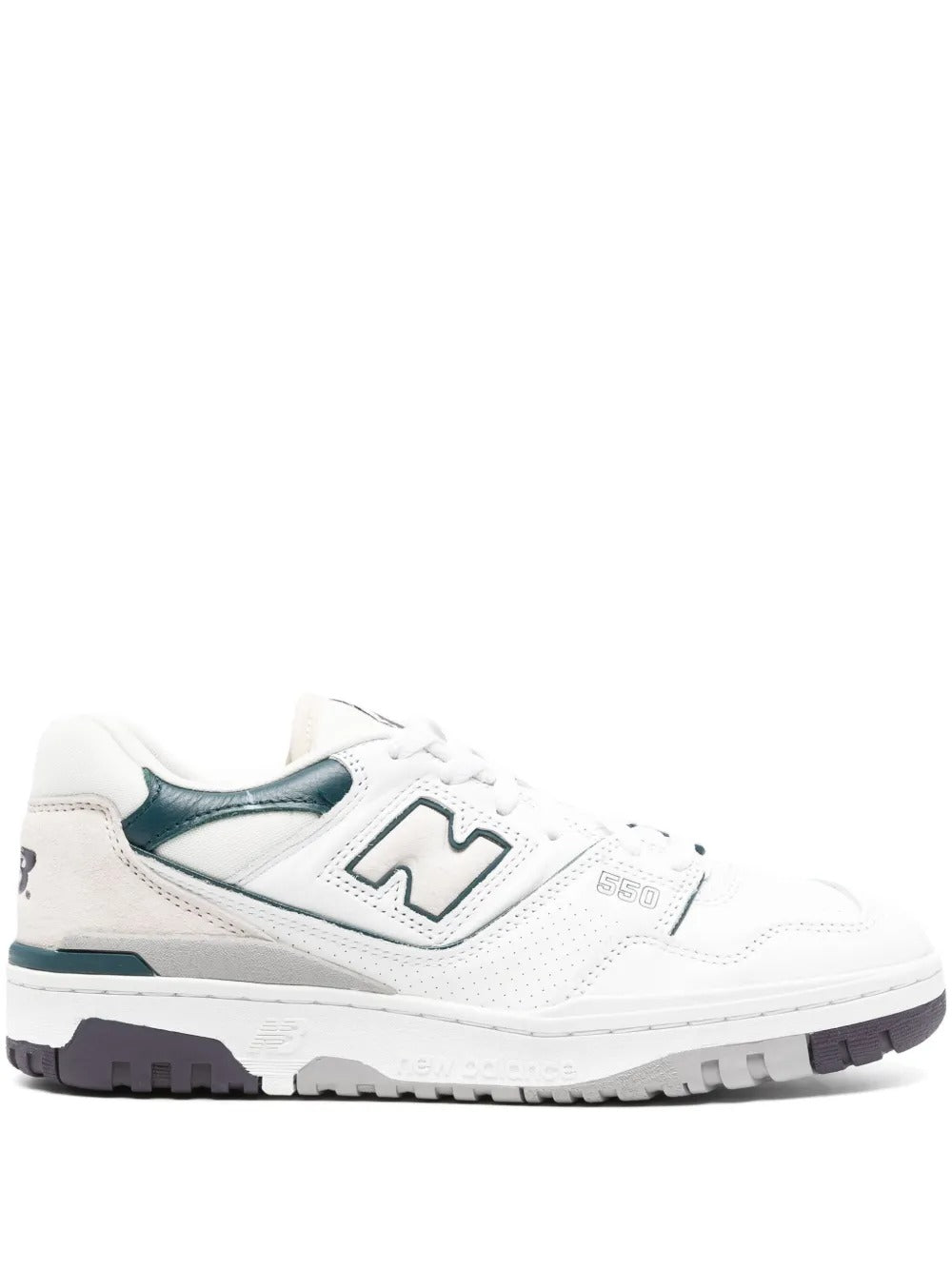 NB 550 - White/Dark Teal/Light Beige