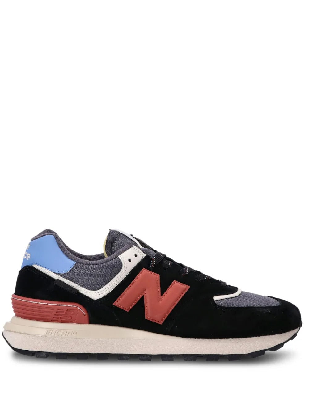 NB 574 - Black/Dark Grey/Red/Sky Blue