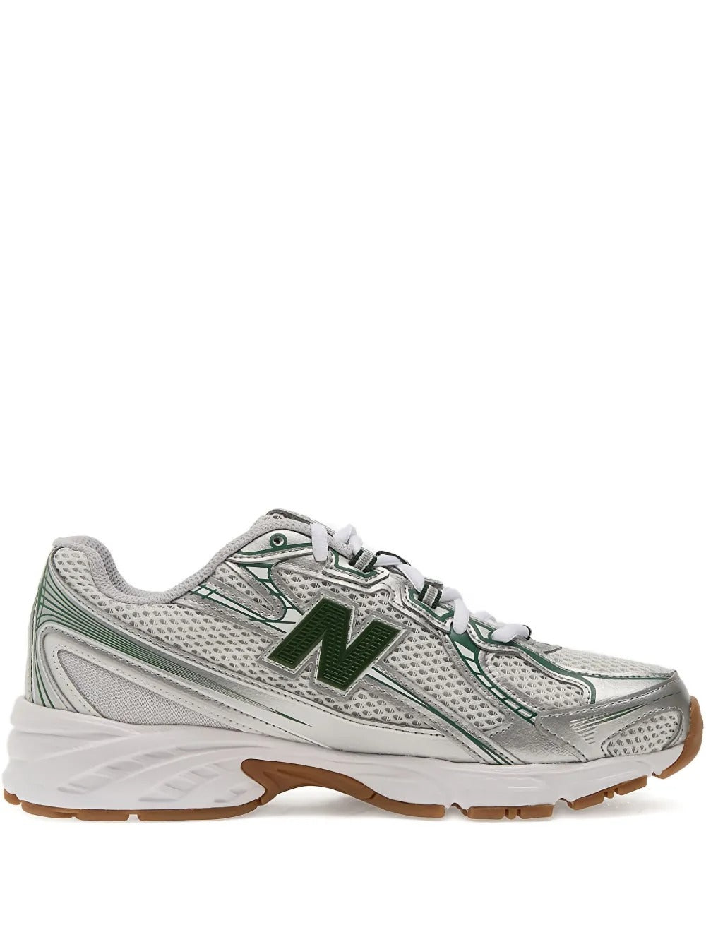 NB 740 - White/Metallic Silver/Dark Green