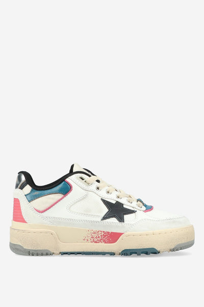 GGS Forty2 Sneakers – White Leather with Red