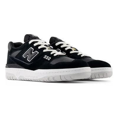 NB 550 Suede Perforated Leather – Black/White