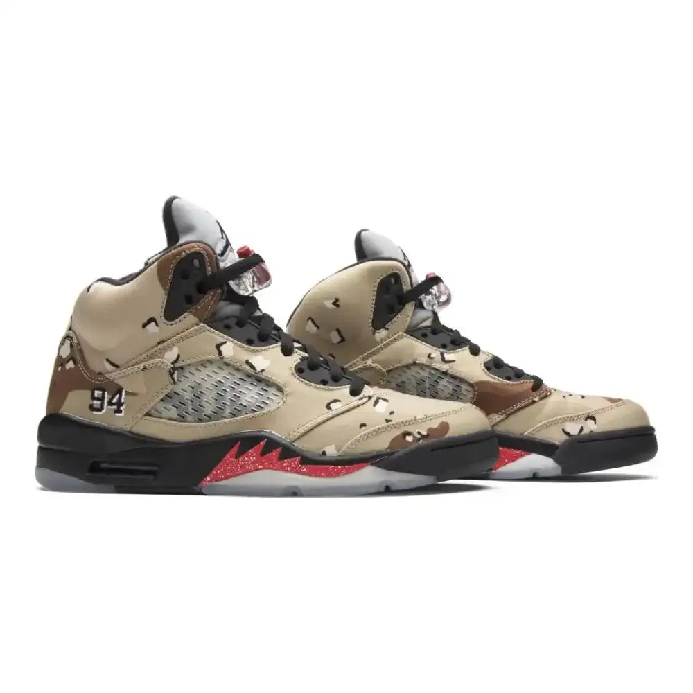 SUP x AJ 5 Retro Desert Camo