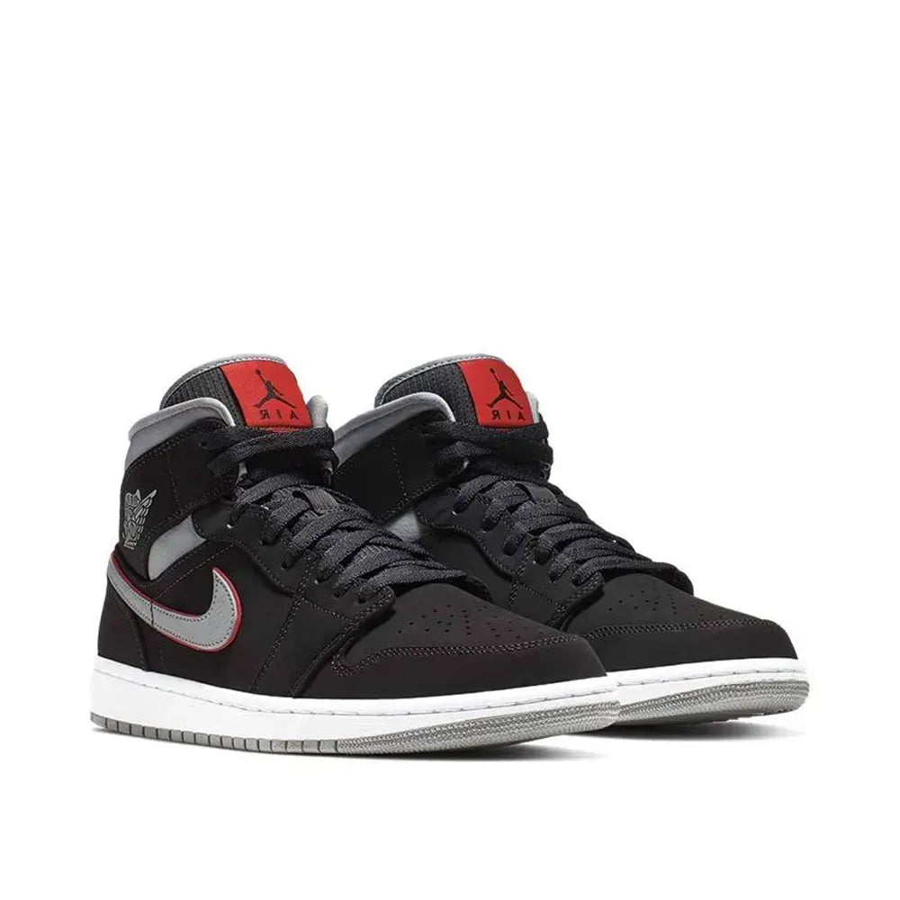 AJ 1 - Black Particle Grey Gym Red