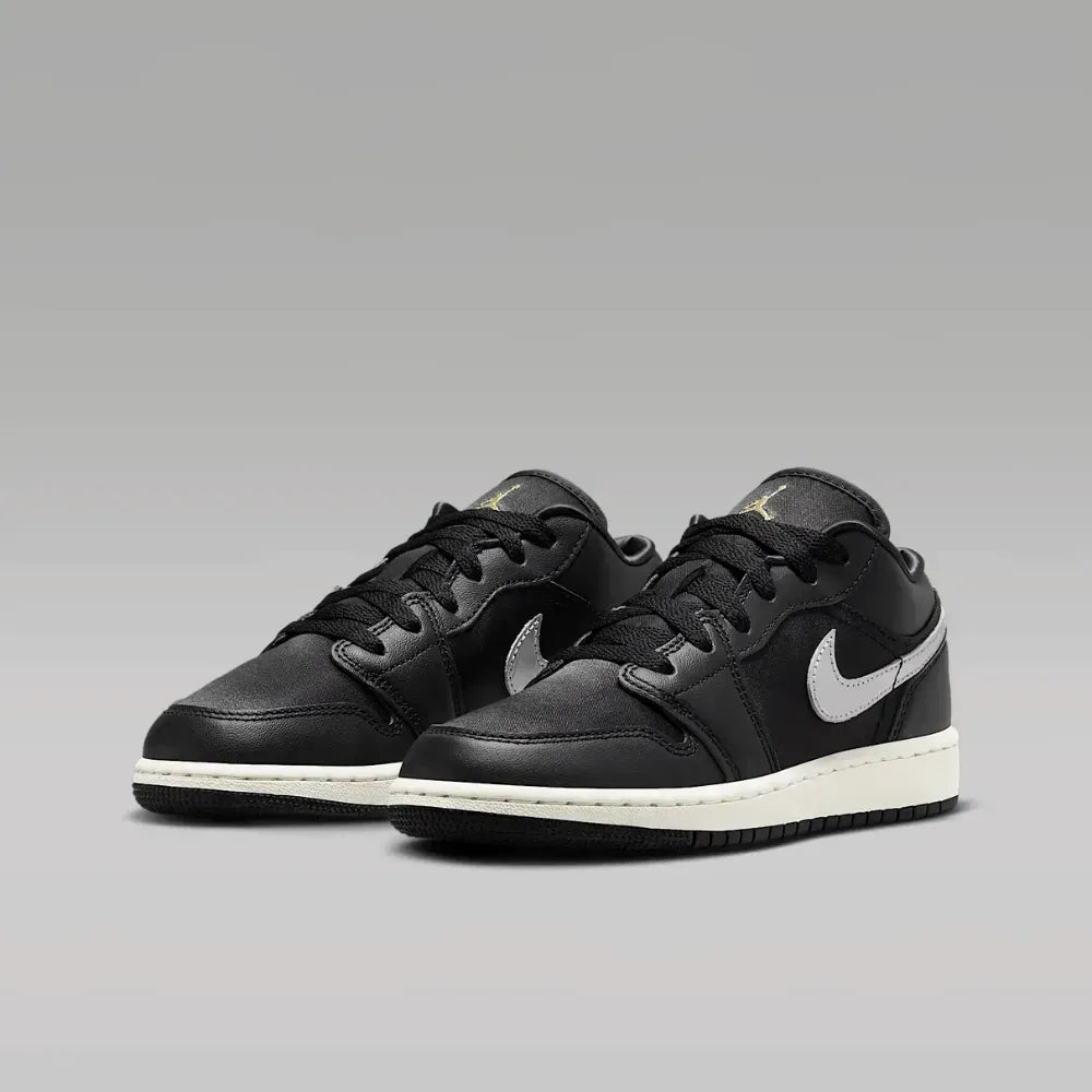 AJ 1 Low SE GS Black Sail Metallic Gold Silver