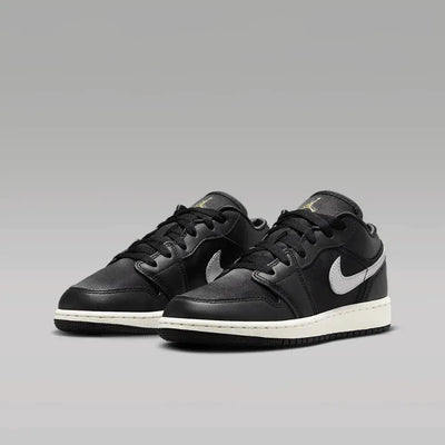 AJ 1 Low SE GS Black Sail Metallic Gold Silver