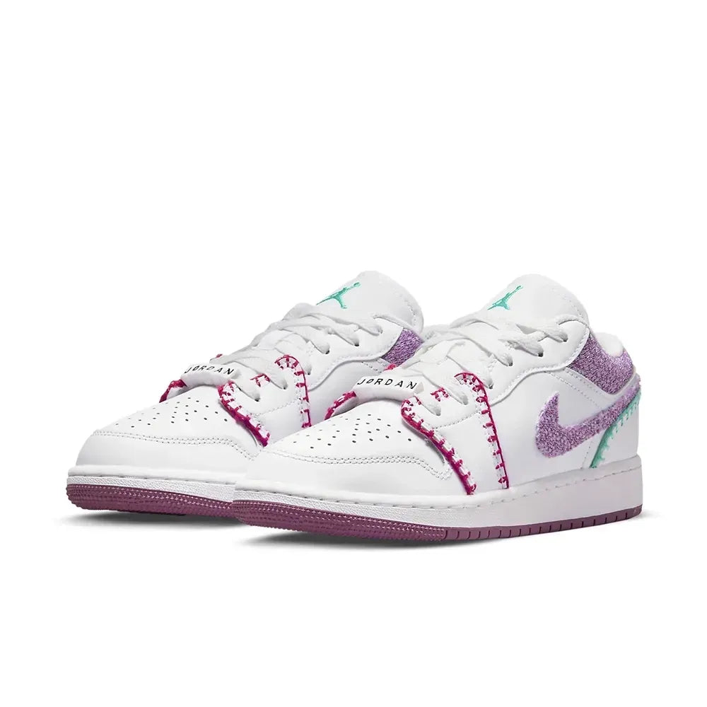 AJ 1 Low - White Light Bordeaux