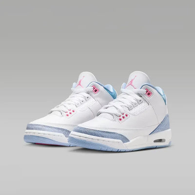 AJ 3 GS White Cobalt Bliss Football Grey Pink Glow