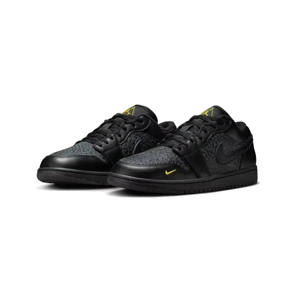 AJ 1 Low Elephant Print Black Yellow
