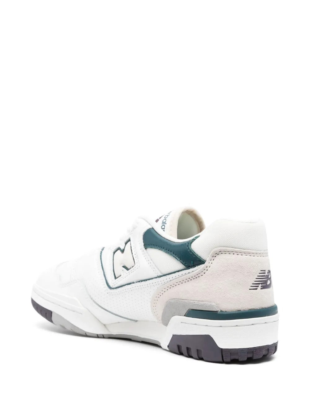 NB 550 - White/Dark Teal/Light Beige