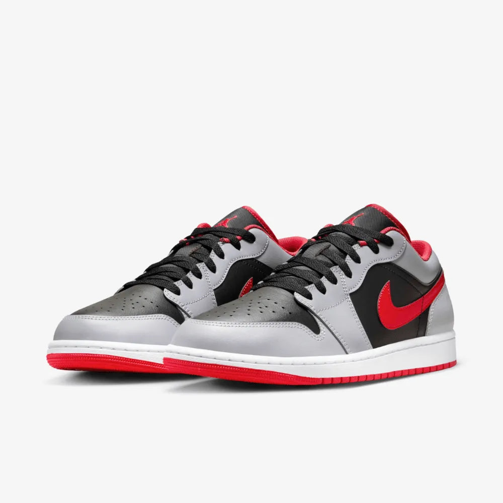 AJ 1 Low - Black Light Smoke Grey Gym Red
