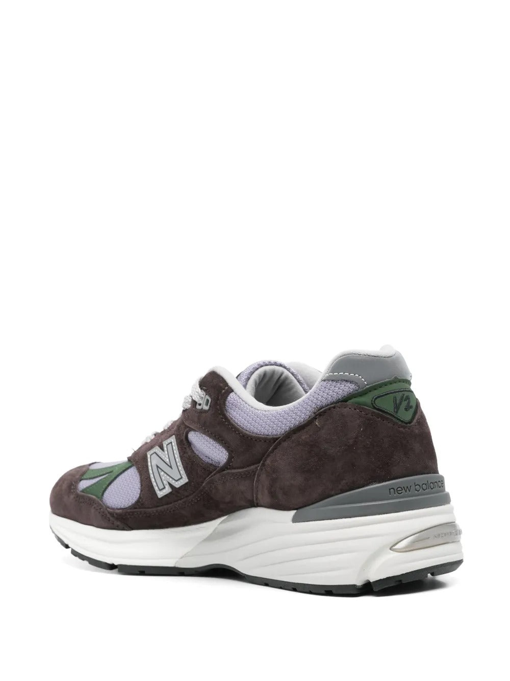NB 991v2 - Dark Brown/Lavender/Forest Green