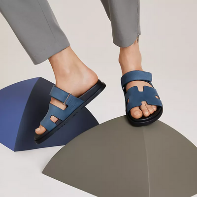 HMS Chypre Suede Sandal – Navy Blue