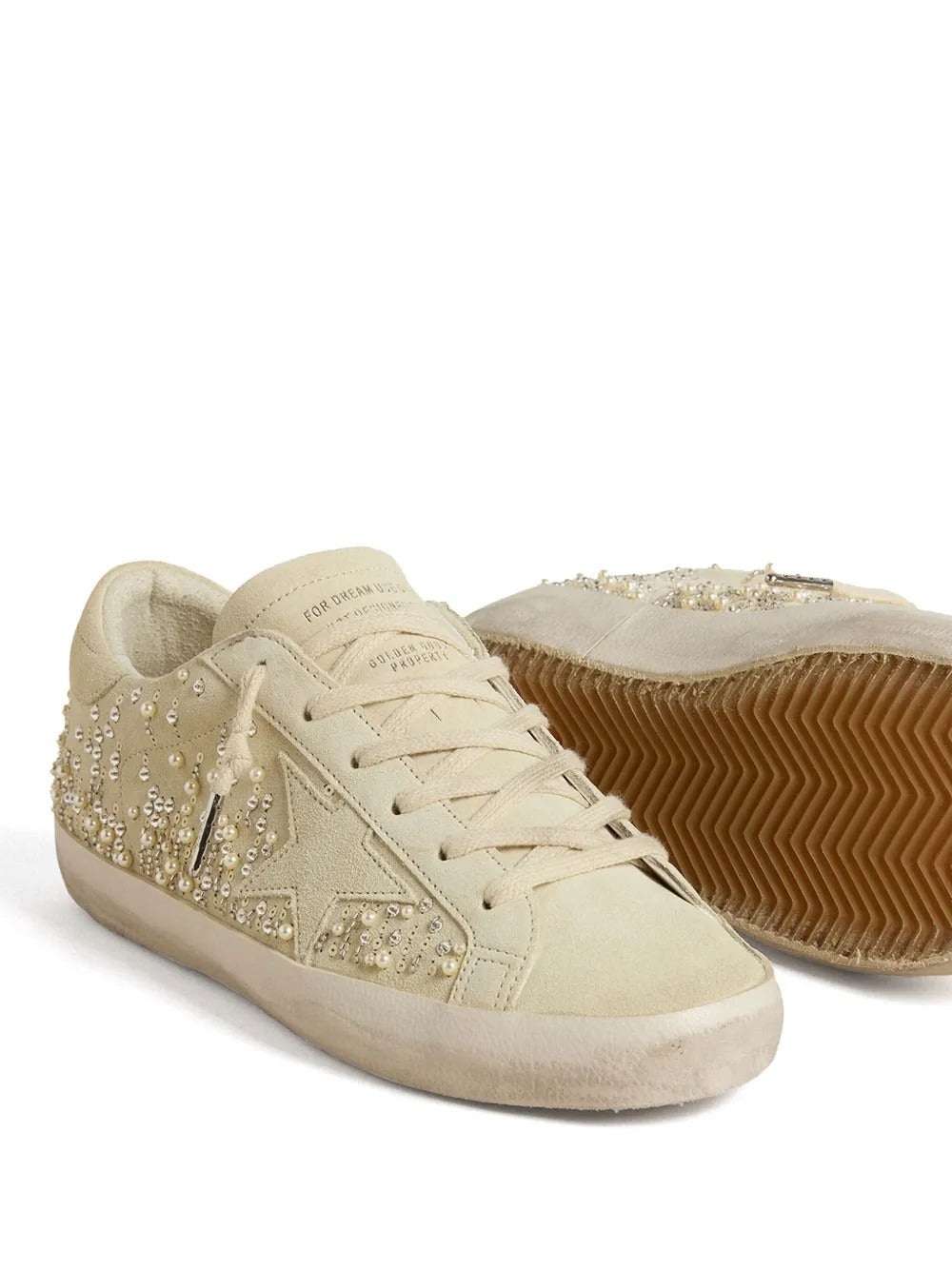 GGS Super-Star Beige Suede Swarovski