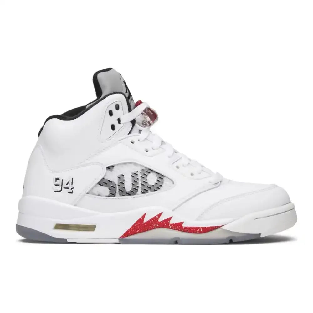 SUP x AJ 5 Retro White