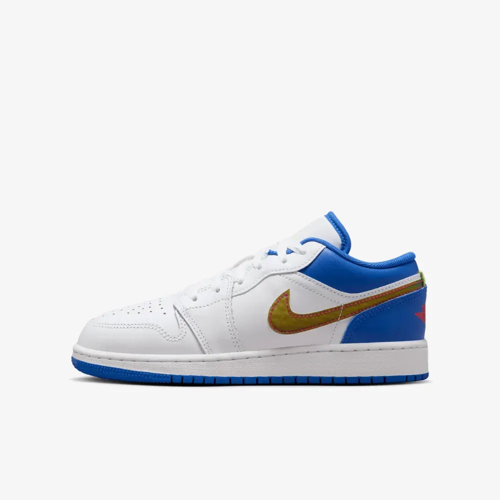 AJ 1 Low SE White Hyper Royal Iridescent Swooshes