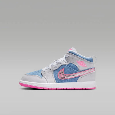 AJ 1 Mid SE GS Cobalt Bliss White Pink Glow