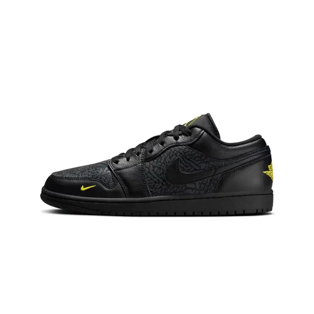 AJ 1 Low Elephant Print Black Yellow