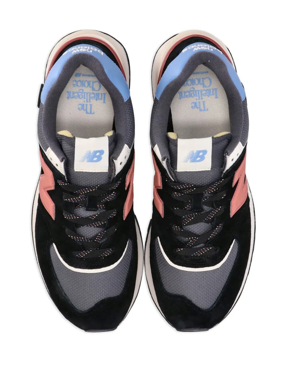 NB 574 - Black/Dark Grey/Red/Sky Blue