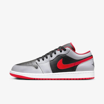 AJ 1 Low - Black Light Smoke Grey Gym Red