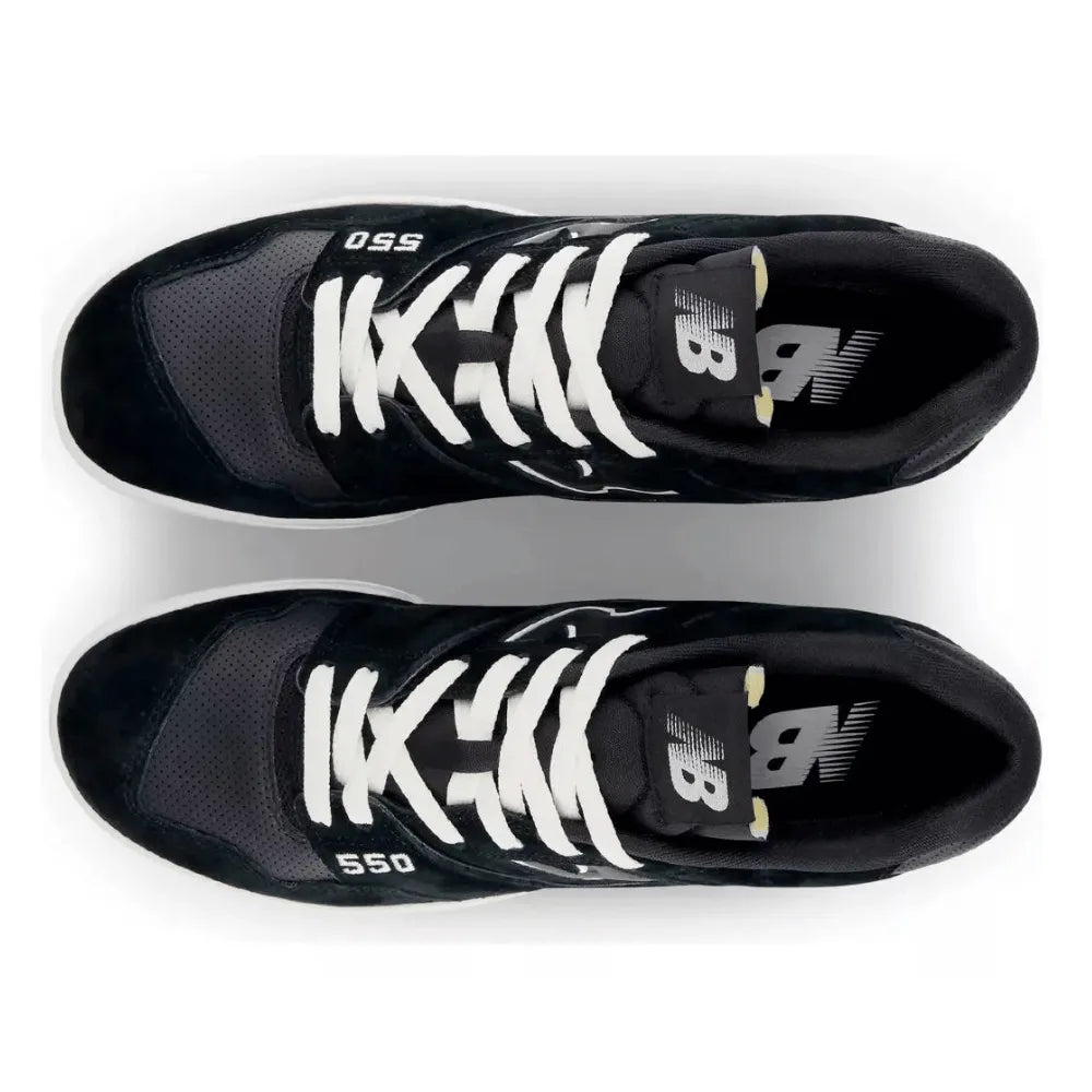 NB 550 Suede Perforated Leather – Black/White