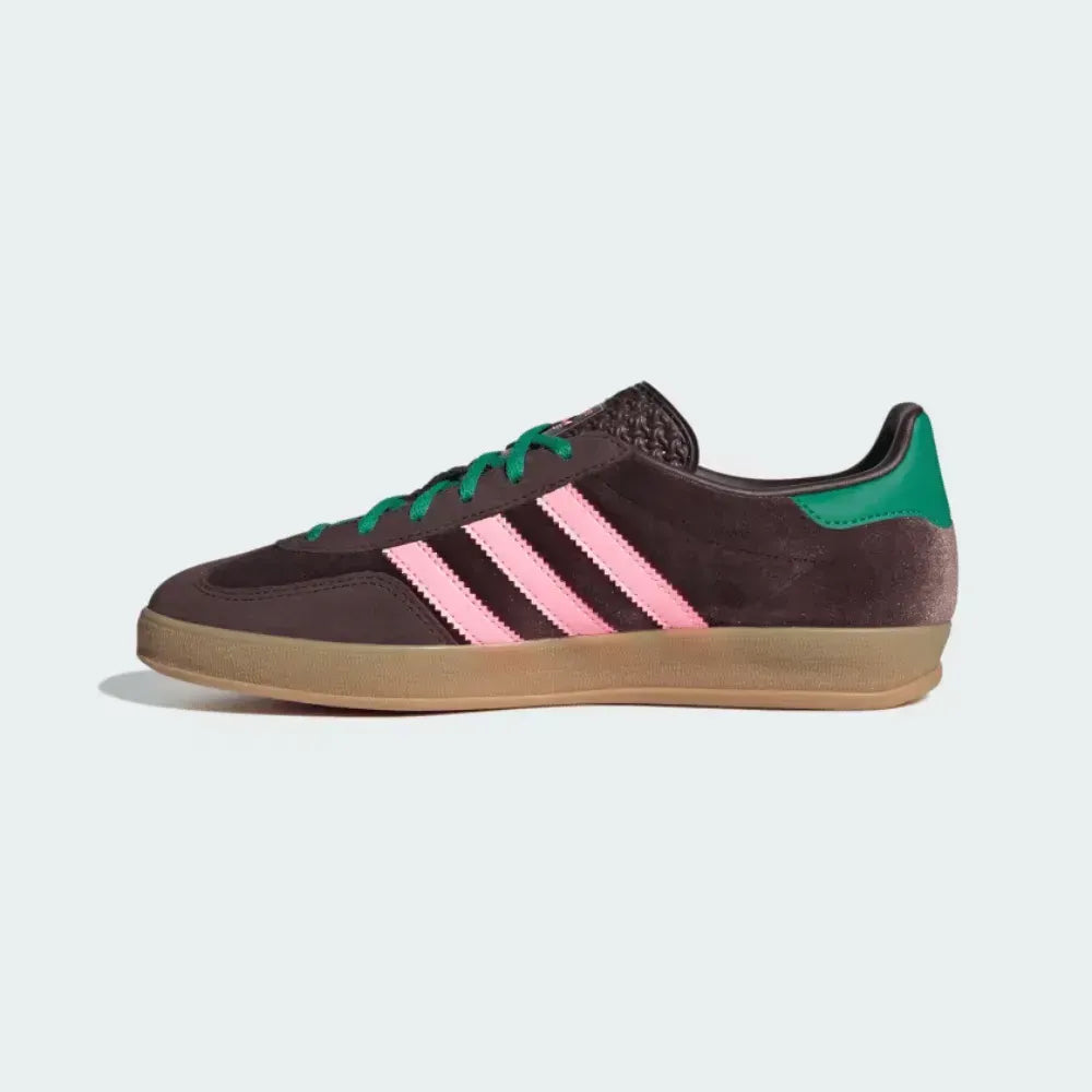 Ad Gazelle Indoor - Dark Brown/Glow Pink/Court Green