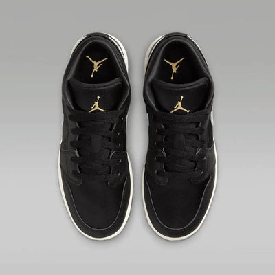 AJ 1 Low SE GS Black Sail Metallic Gold Silver