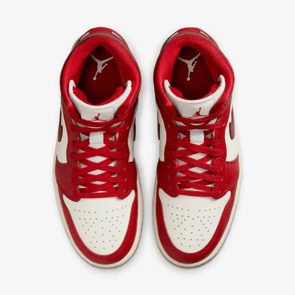 AJ 1 Mid SE Red Cracked Leather
