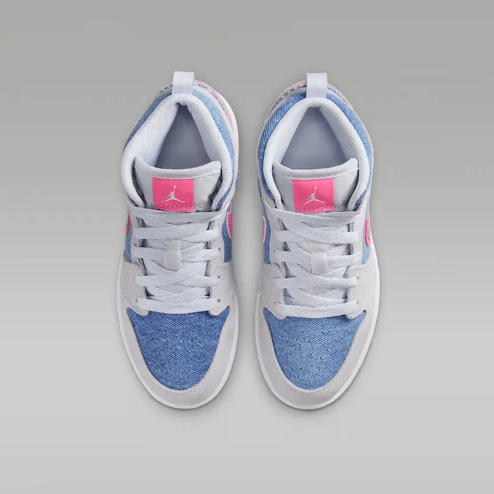 AJ 1 Mid SE GS Cobalt Bliss White Pink Glow
