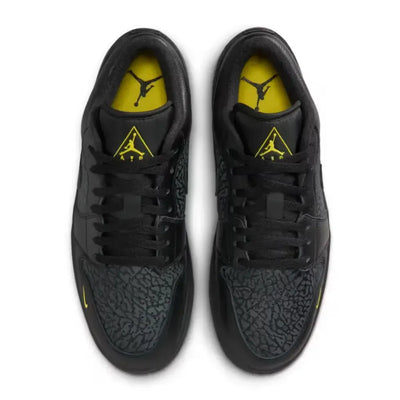 AJ 1 Low Elephant Print Black Yellow