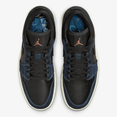 AJ 1 Low - Black Dark Obsidian Snakeskin