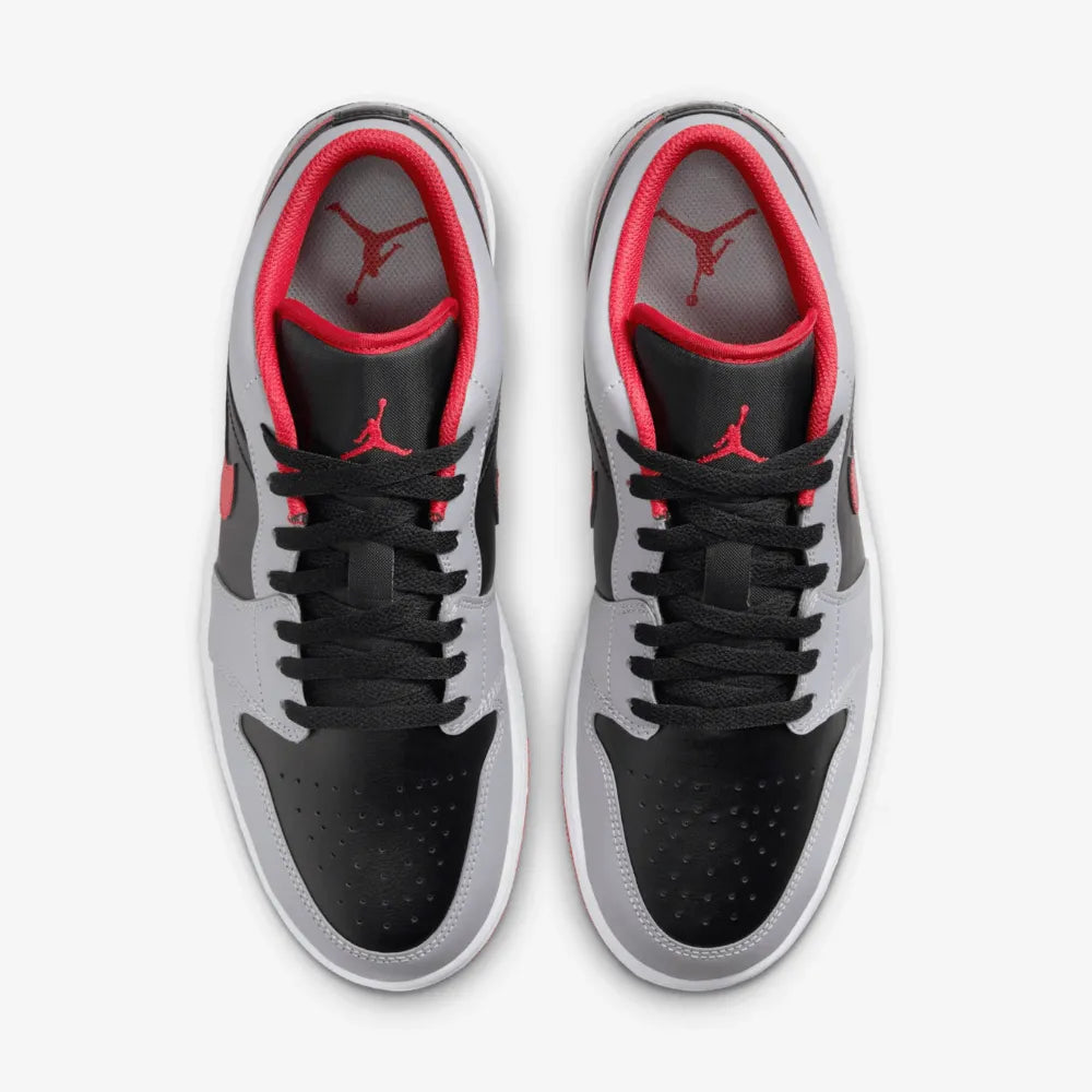 AJ 1 Low - Black Light Smoke Grey Gym Red