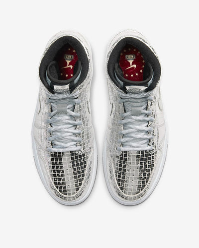 AJ 1 Mid Metallic Silver