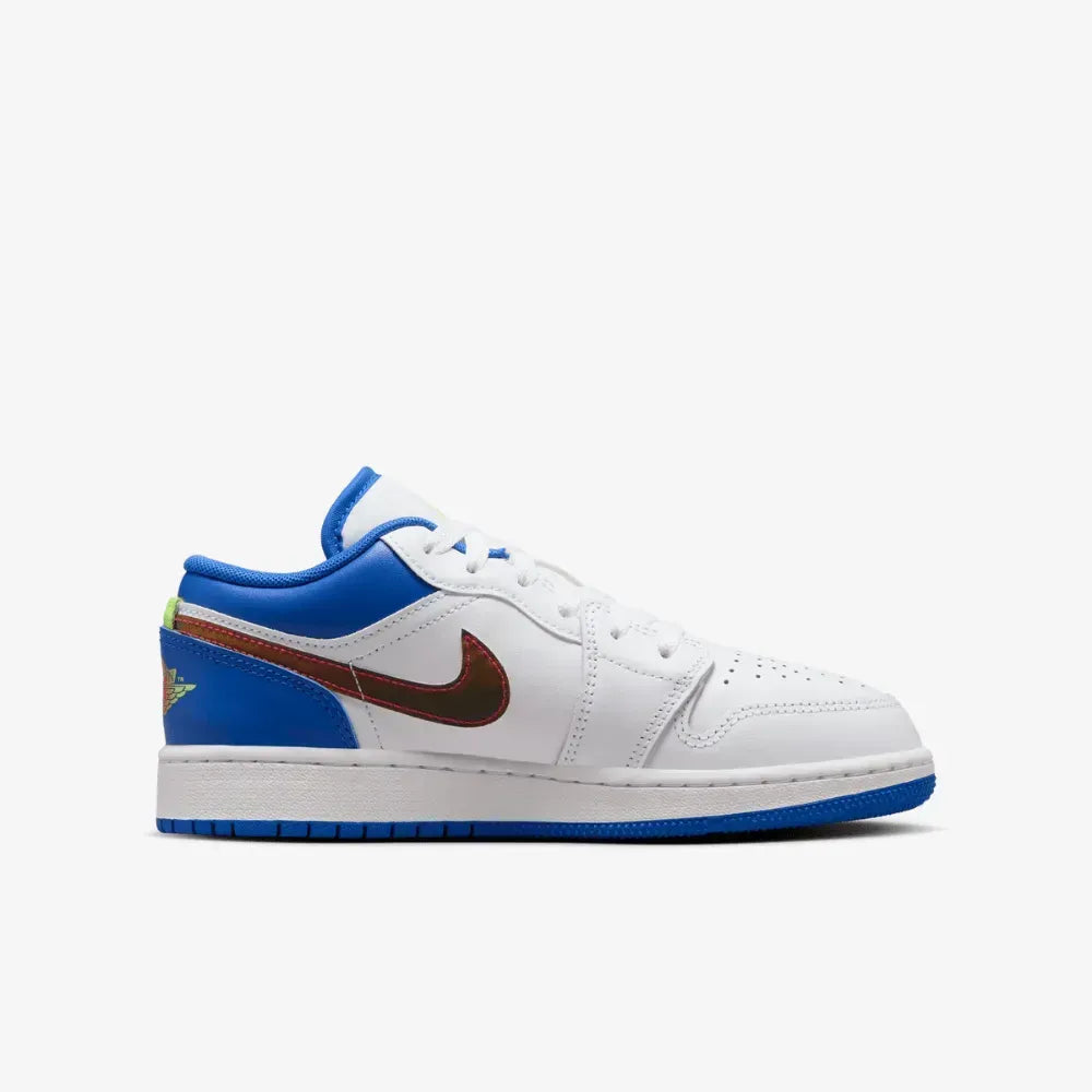 AJ 1 Low SE White Hyper Royal Iridescent Swooshes
