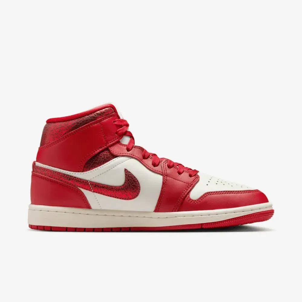 AJ 1 Mid SE Red Cracked Leather
