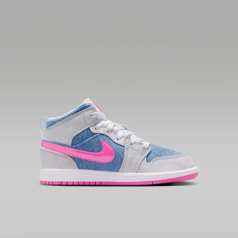 AJ 1 Mid SE GS Cobalt Bliss White Pink Glow