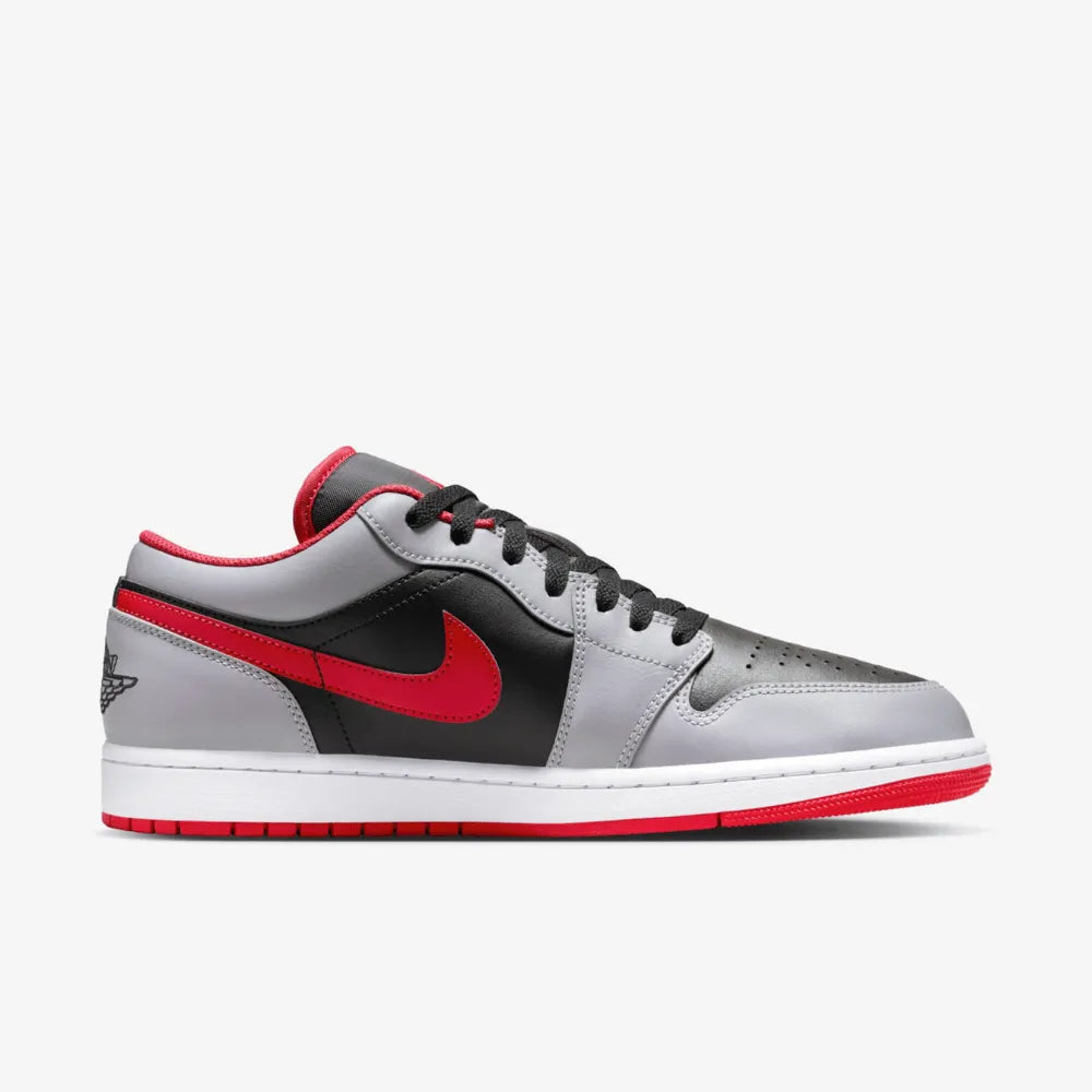 AJ 1 Low - Black Light Smoke Grey Gym Red
