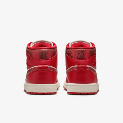 AJ 1 Mid SE Red Cracked Leather