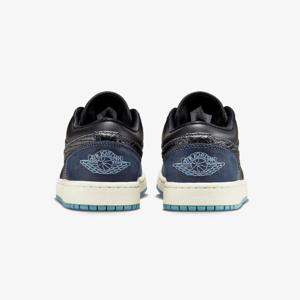 AJ 1 Low - Black Dark Obsidian Snakeskin