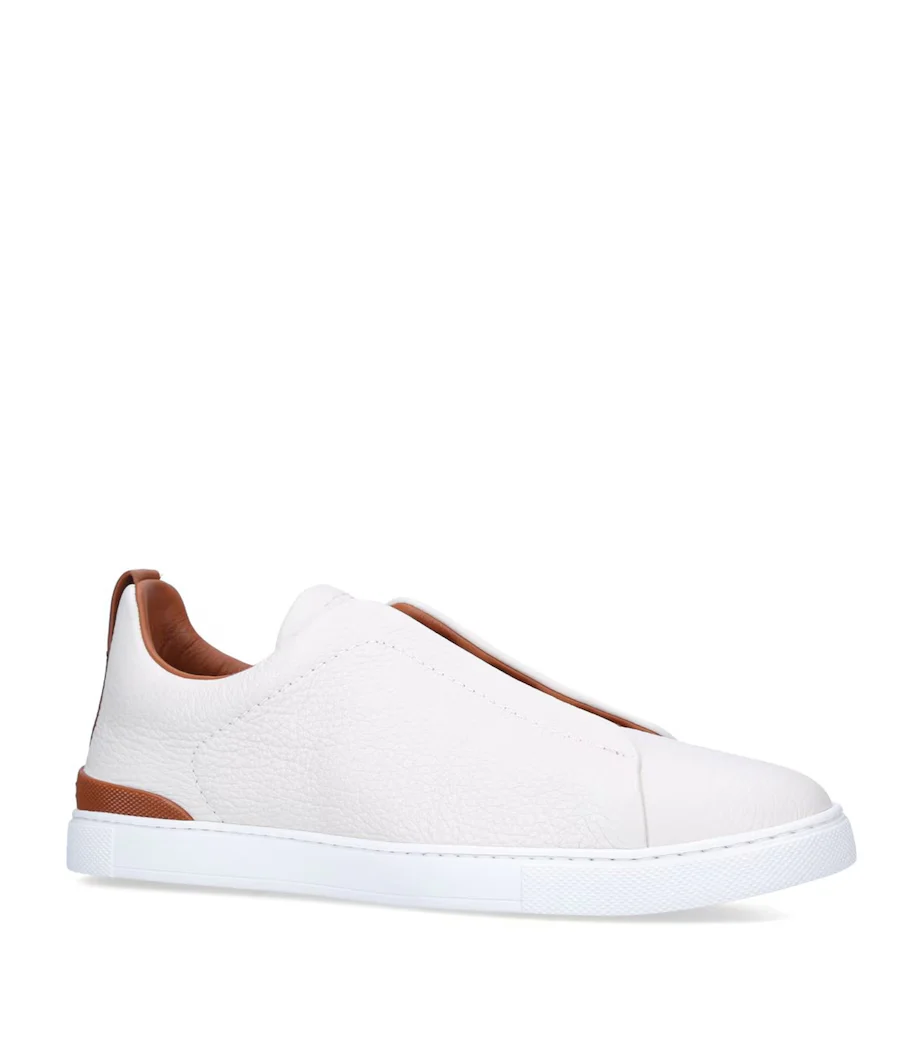 ZGN Triple Stitch Leather Sneakers