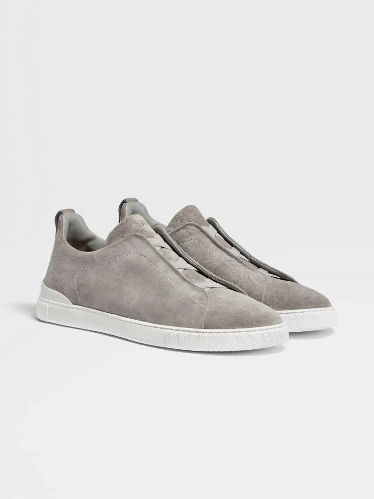 ZGN Triple Stitch Grey Suede Sneakers